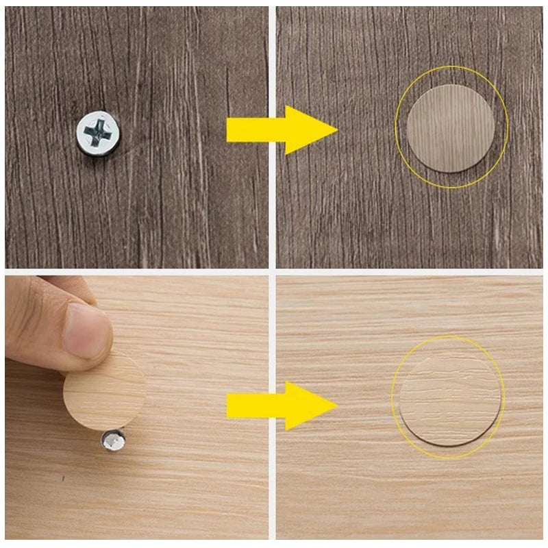 96Pcs Wooden Furniture Screw Hole Cover Stickers 15mm Self-Adhesive Decorative Caps