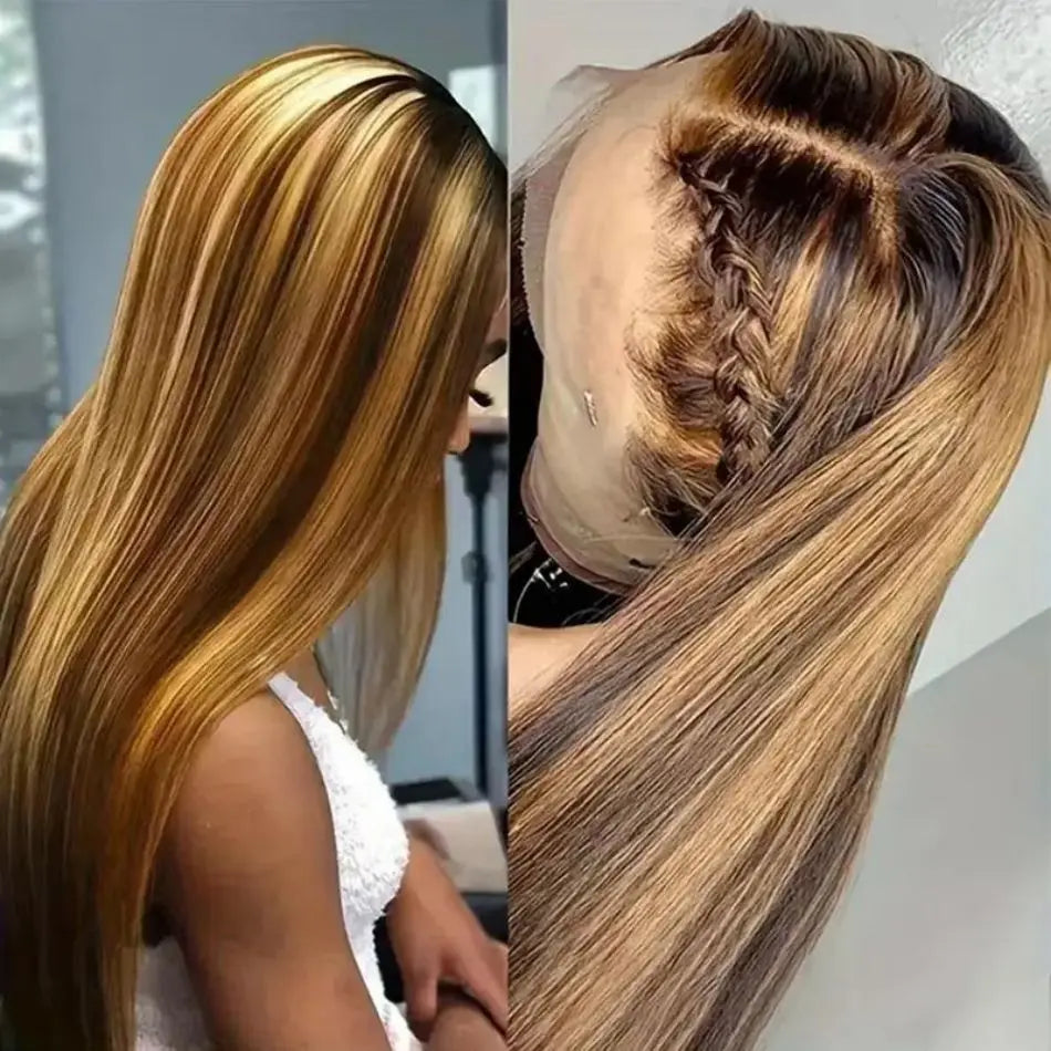 Highlight Lace Front Wig Human Hair 13x6 HD Transparent Frontal 250% Density