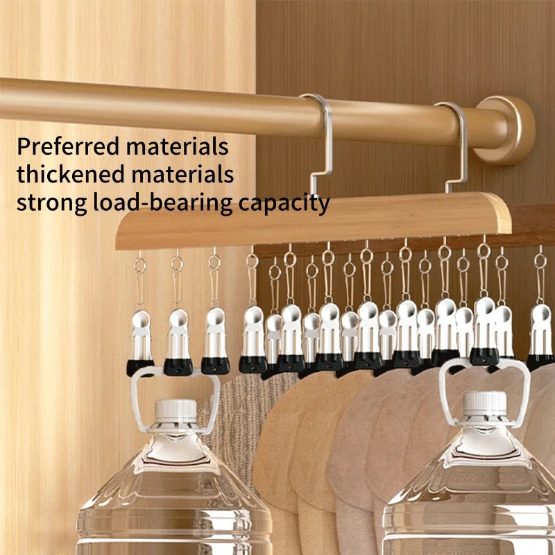 Portable 10-Clip Hat and Closet Organizer Rack - Space Saving Multi-Use Hooks