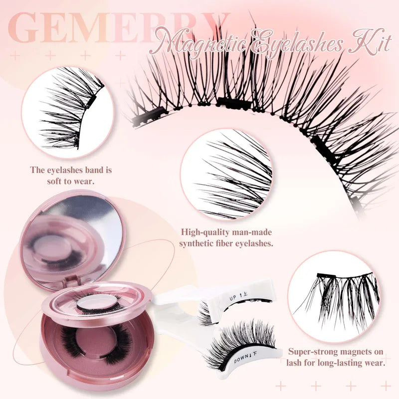 Magnetic Eyelashes with Applicator - Reusable Natural Look False Lashes Kit