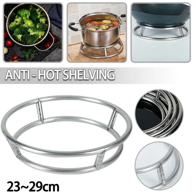 Stainless Steel Wok Support Rack - Universal Round Bottom Wok Holder for Kitchen Cooking