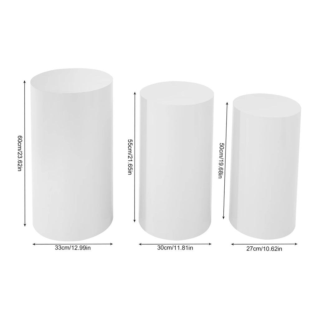 Set of 3 or 5 Round Metal Pedestal Cake Stands for Weddings and Parties