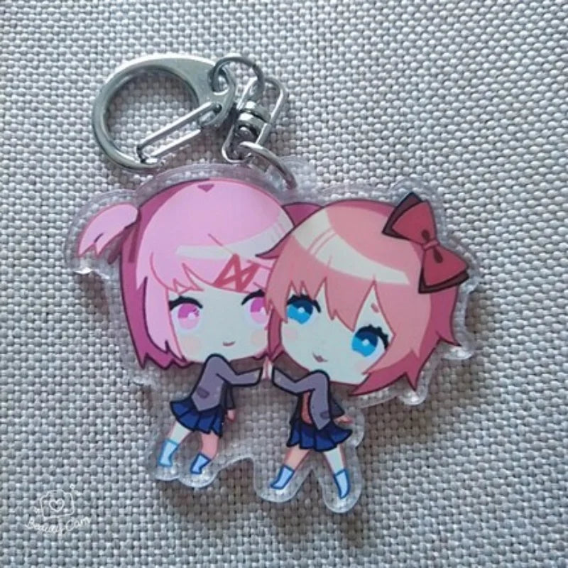 Cute School Uniform Acrylic Keychain - Doki Doki Literature Club Collectible Pendant