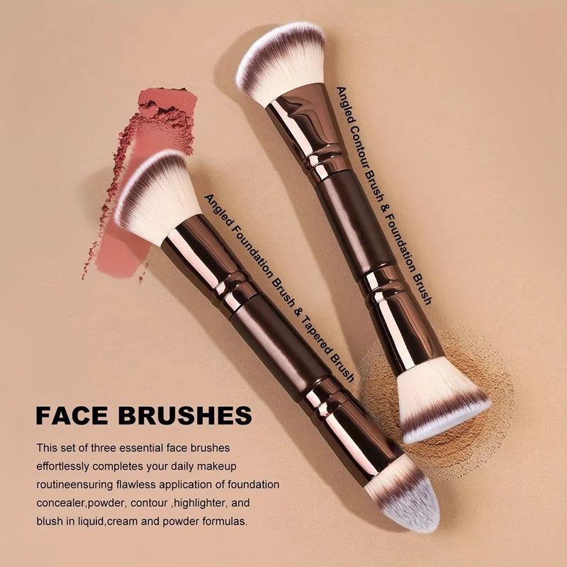 6-Piece Dual-Ended Makeup Brush Set with Soft Dense Bristles - Vegan, Custom Logo