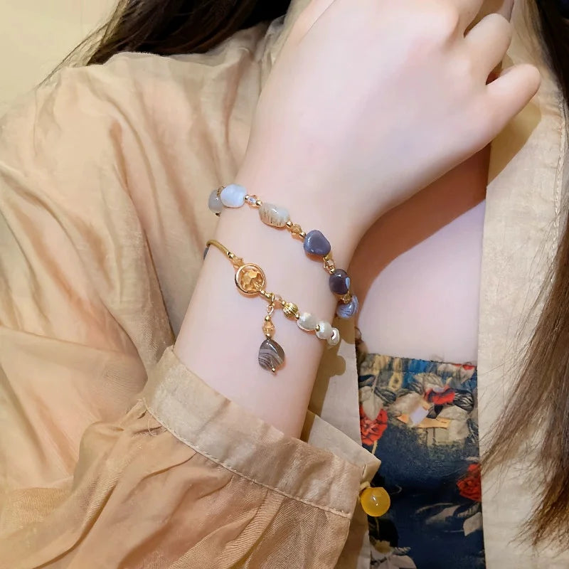 Layered Pearl Bracelet for Women - Summer Crystal Jewelry Gift