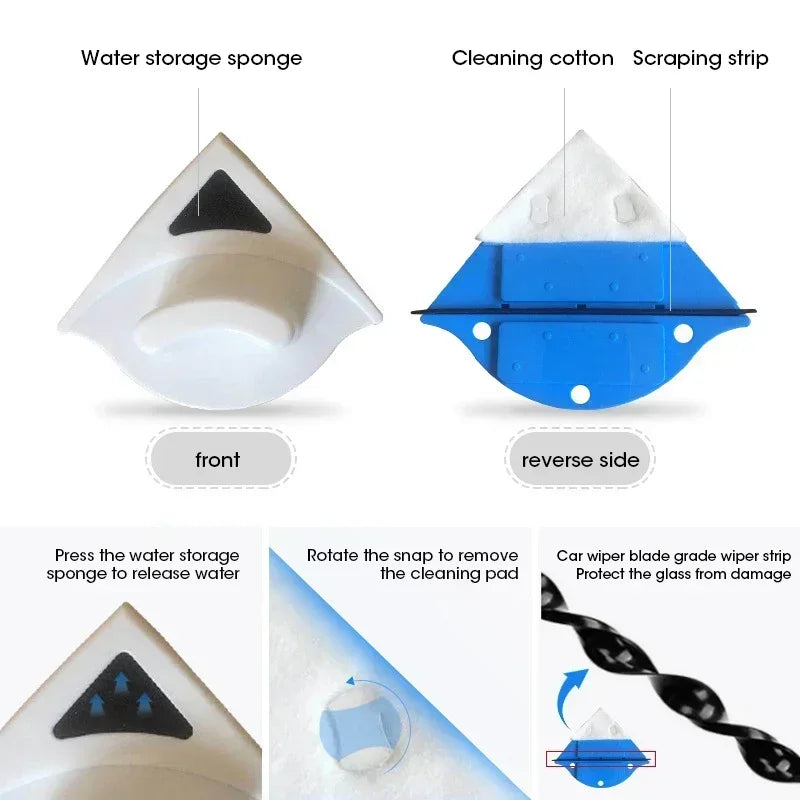 Magnetic Window Cleaner Double Sided for Glass Cleaning, Reusable & Durable