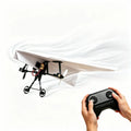 RC Paper Airplane Kit - Remote Control Flying Toy with Gyro & Dual Propellers, DIY Foldable STEM Gift for Kids & Adults