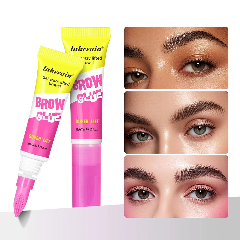 Long Lasting Brow Gel with Comb - Strong Hold Clear Eyebrow Styling Wax