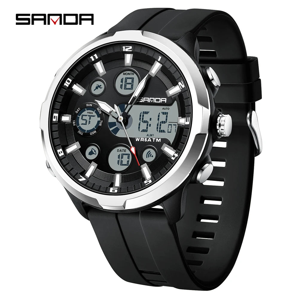 Men's Military Digital Sports Watch 50m Waterproof Quartz LED Wristwatch