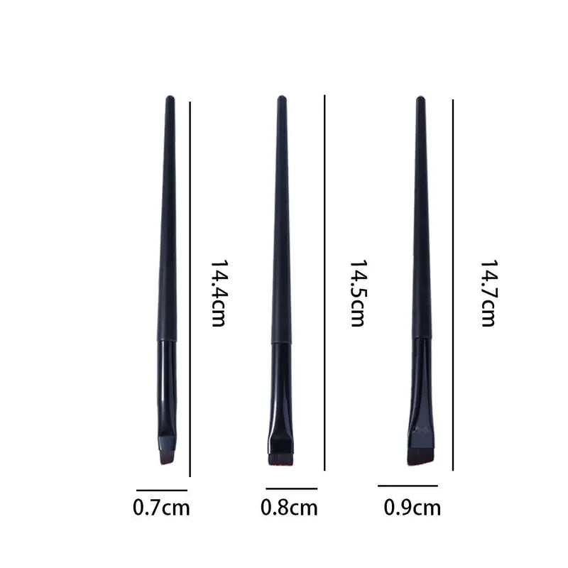 Makeup Brush Set for Eyeliner and Eyebrow - Flat & Angled Fine Brushes
