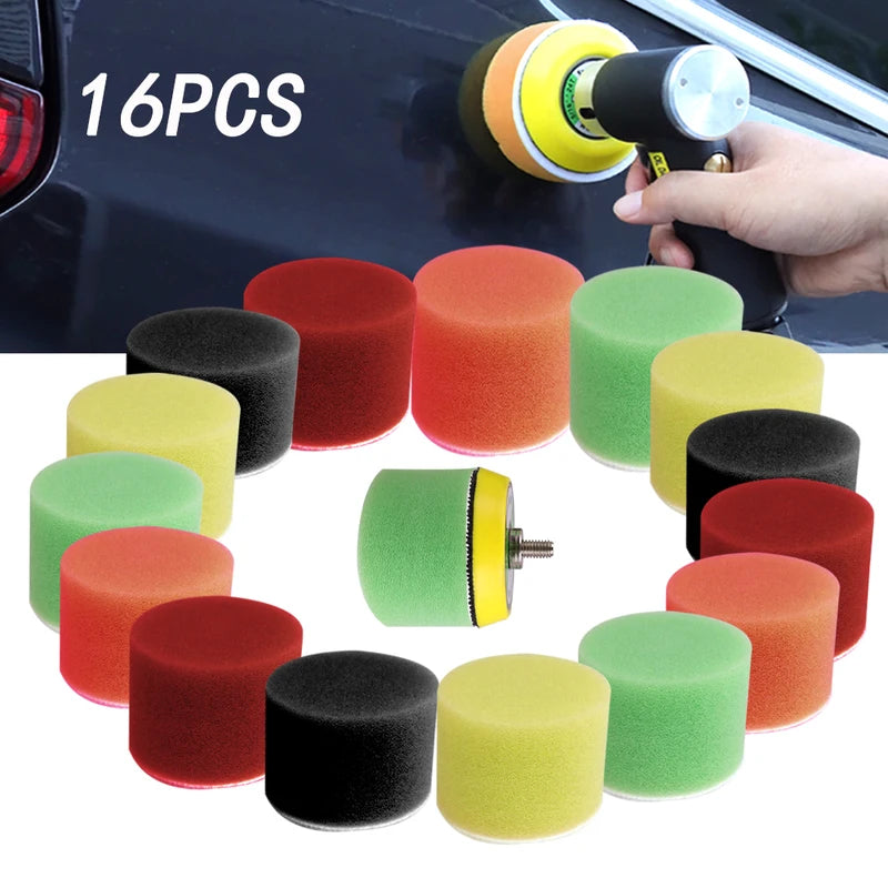 Car Buffing & Polishing Sponge Pad Kit 16pcs 2 inch 50mm for Auto Detailing