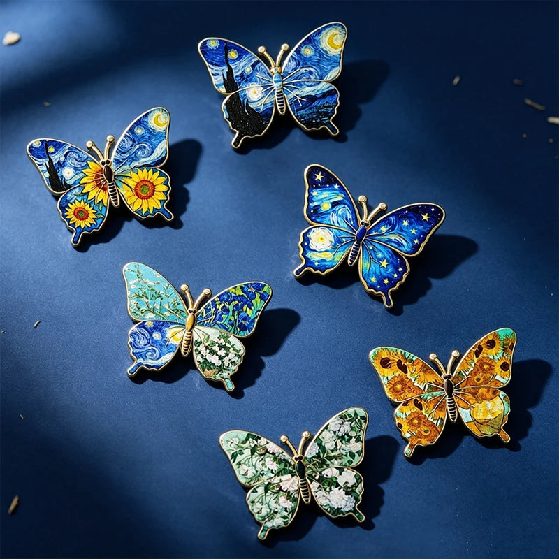 6-Pack Big Flower Butterfly Brooches for Women's Clothing Accessories