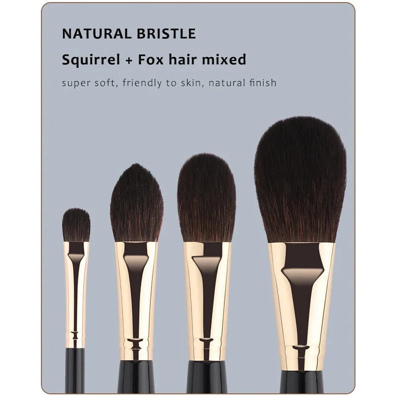 7-Piece Makeup Brush Set - Luxury Soft Synthetic & Natural Bristles for Face & Eyes