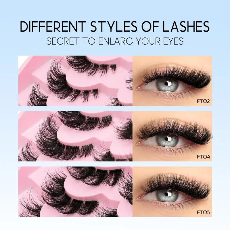 DIY Cat Eye Fluffy Eyelash Kit with Lash Bond & Seal - Multiple Colors
