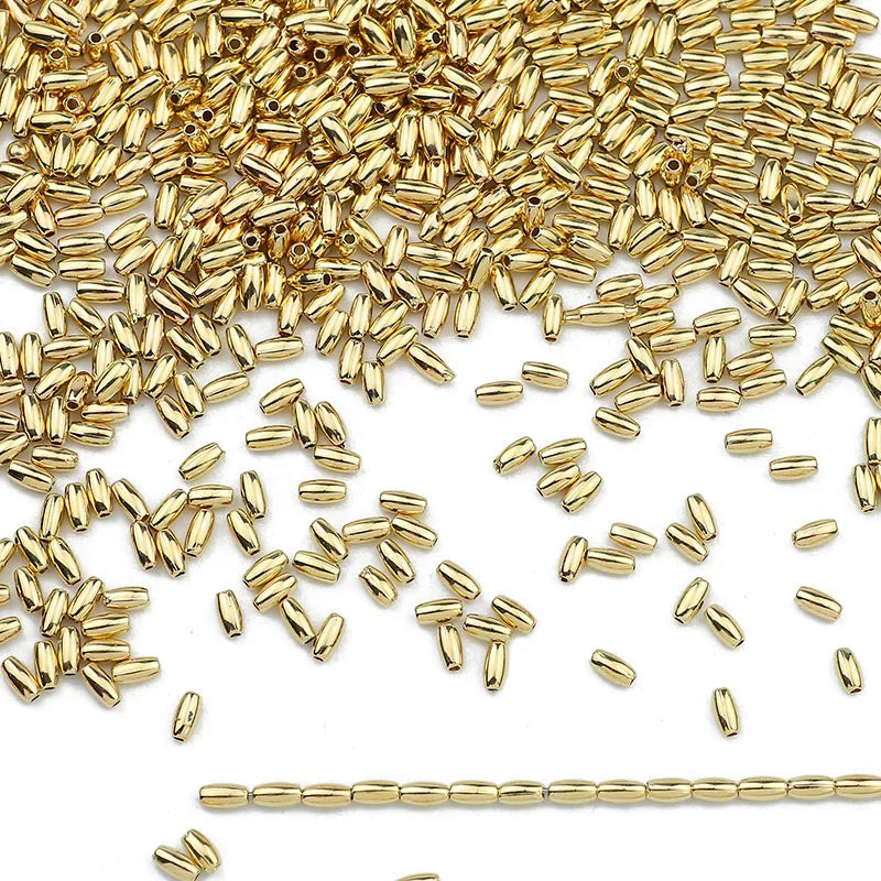 Gold Silver Plated Oval Spacer Beads 3x6mm Jewelry Making Supplies 200pcs