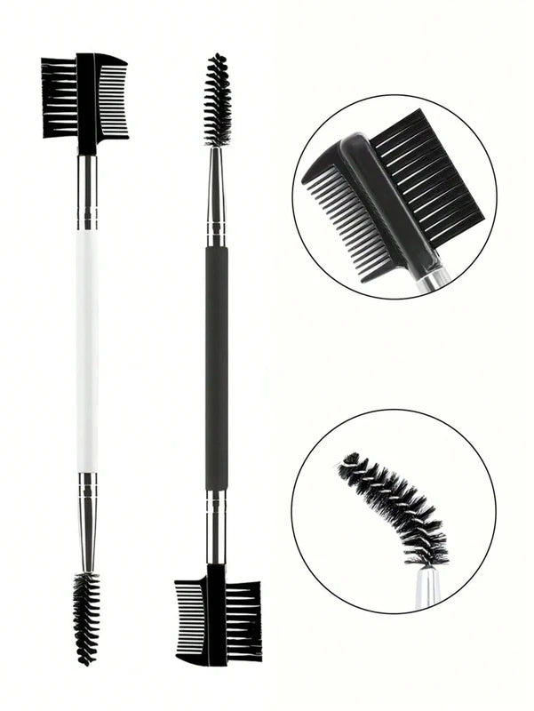 3-in-1 Eyebrow and Eyelash Shaper Makeup Brush Set with 3 Spoolie Heads