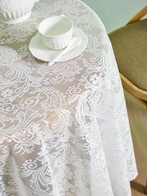 Round Lace Tablecloth for Wedding Outdoor Dining & Party Decor
