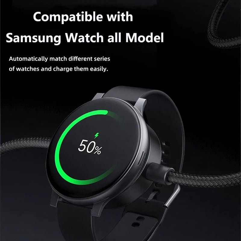 Dual-Port Fast Charger Cable for Galaxy Watch Ultra/8 and Samsung Phones 60W