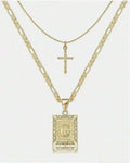 Layered Letter and Cross Necklace for Women Girls - Stylish Pendant Jewelry