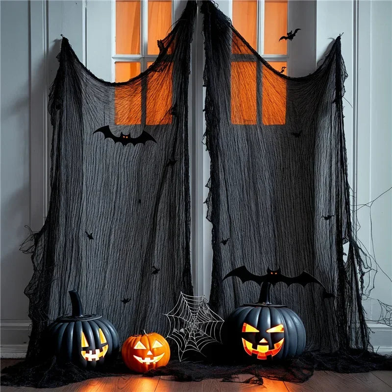 Halloween Creepy Mesh Cloths 76x198cm Gauze Netting for Spooky Wall Decor