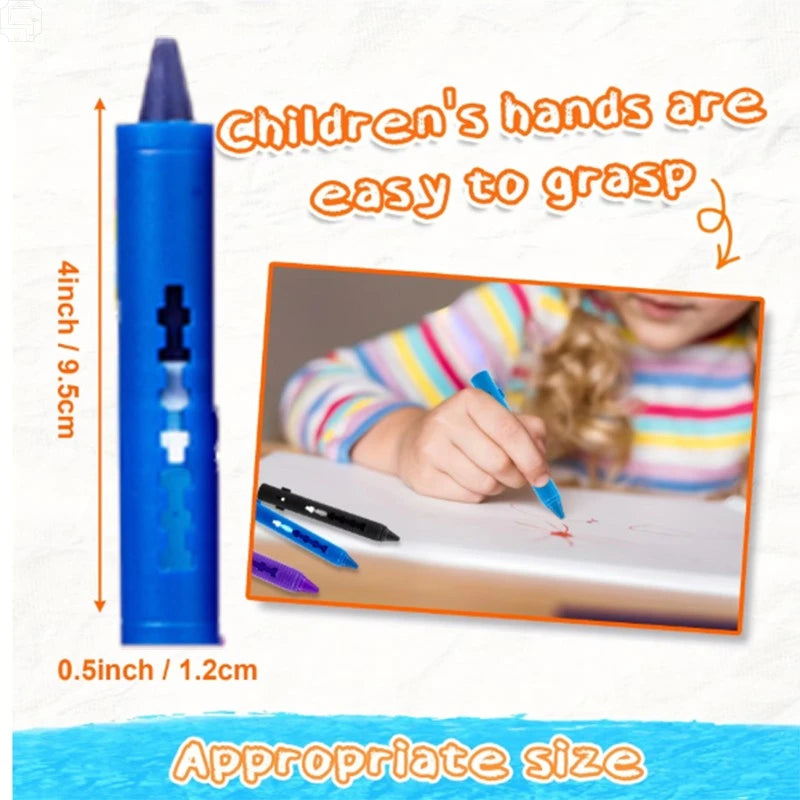 Washable Bath Crayons Kit for Kids - Vibrant Shower Art & Craft Supplies
