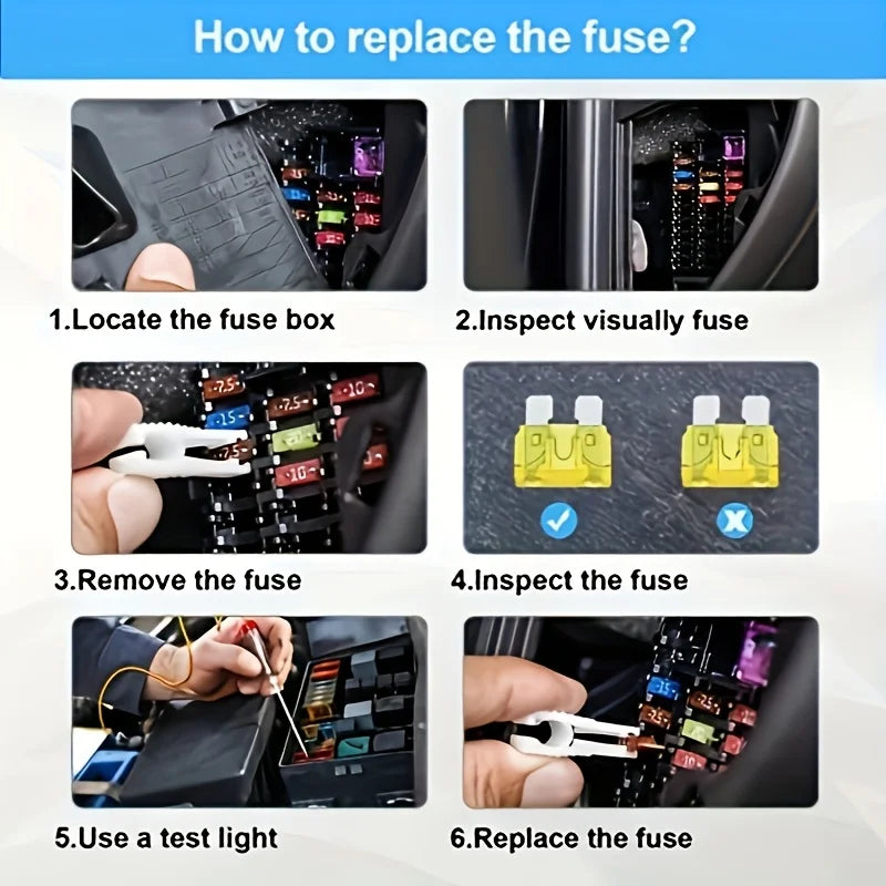 300Pcs Car Fuse Assortment Kit - Mini, Standard & Micro Fuses with Extractor Tool