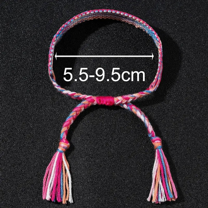 Adjustable Friendship Bracelets 12-Pack for Women & Girls Bohemia Nepal Woven Jewelry