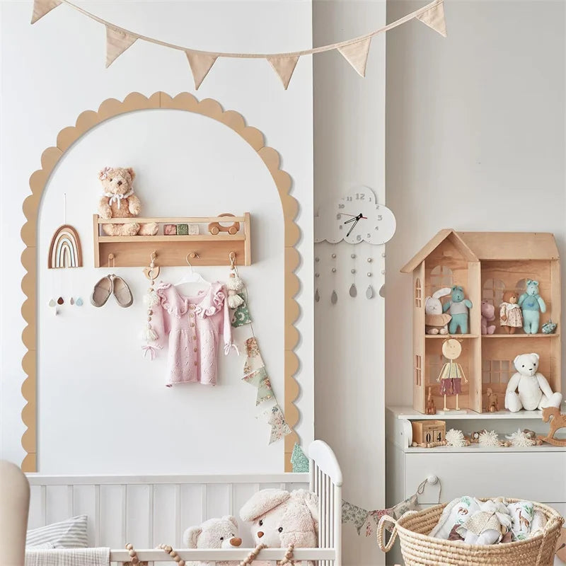 Wood Wall Arch Decor DIY Unfinished Rustic Frame for Nursery Kids Room