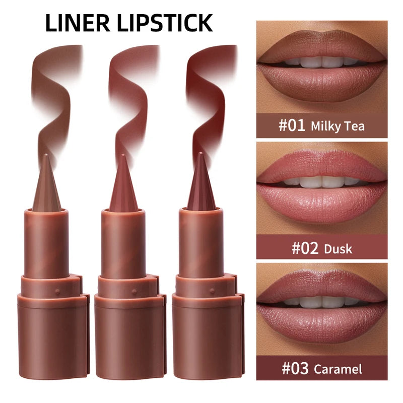 Gradient Lip Crayon Matte Waterproof Lip Liner & Lipstick Set - Long Lasting