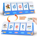 CVC Word Game with Flash Cards & Rhyming Flip Book - Educational Reading Toy for Ages 3-6