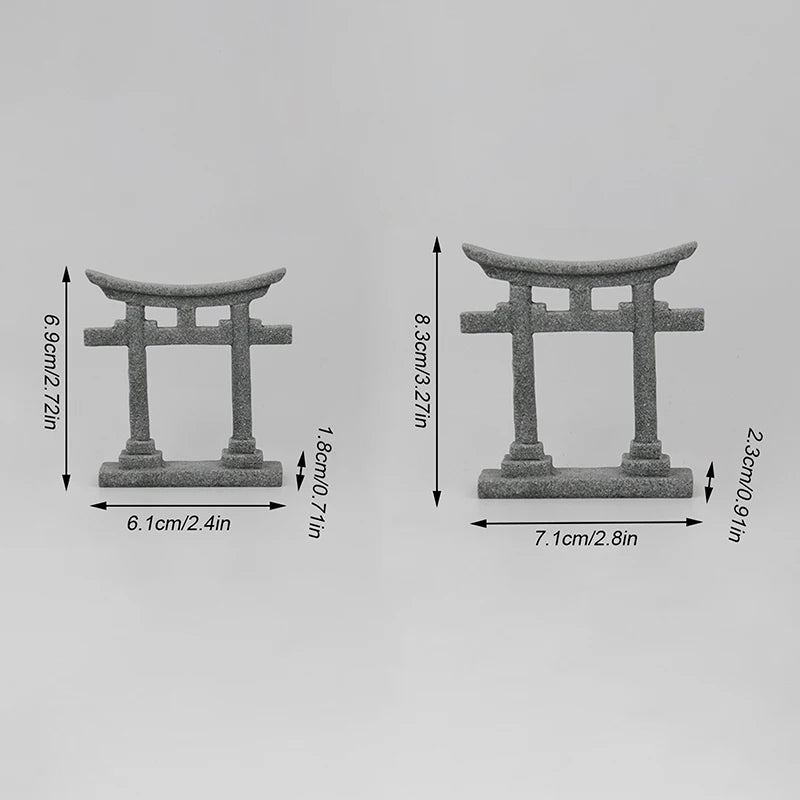 Japanese Torii Gate Aquarium Decor Miniature Garden Shrine Landscape Ornament