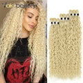 Synthetic Kinky Curly Hair Extensions 9PCS Set Water Wave Full to End