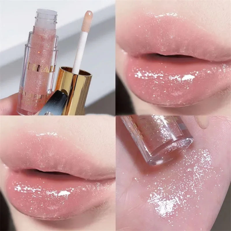 Waterproof Diamond Shimmer Lip Gloss - Sparkling Liquid Lipstick in 5 Colors