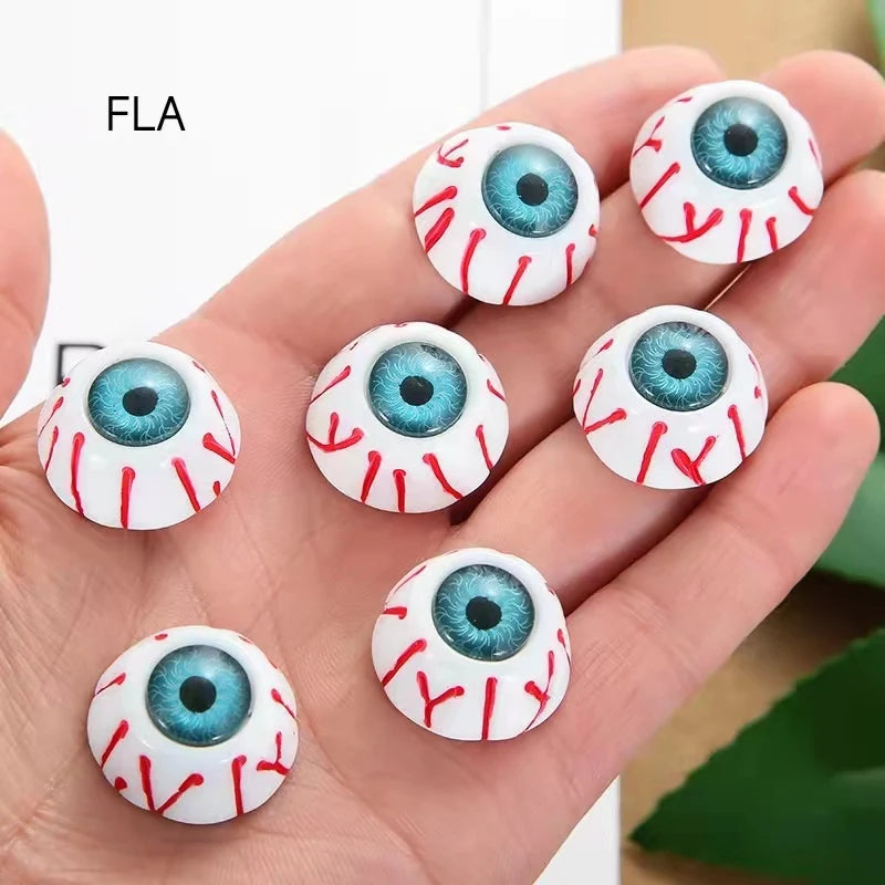 Bloodshot Eyeball Resin Miniature Decor 2pcs Halloween Horror DIY Craft Supplies