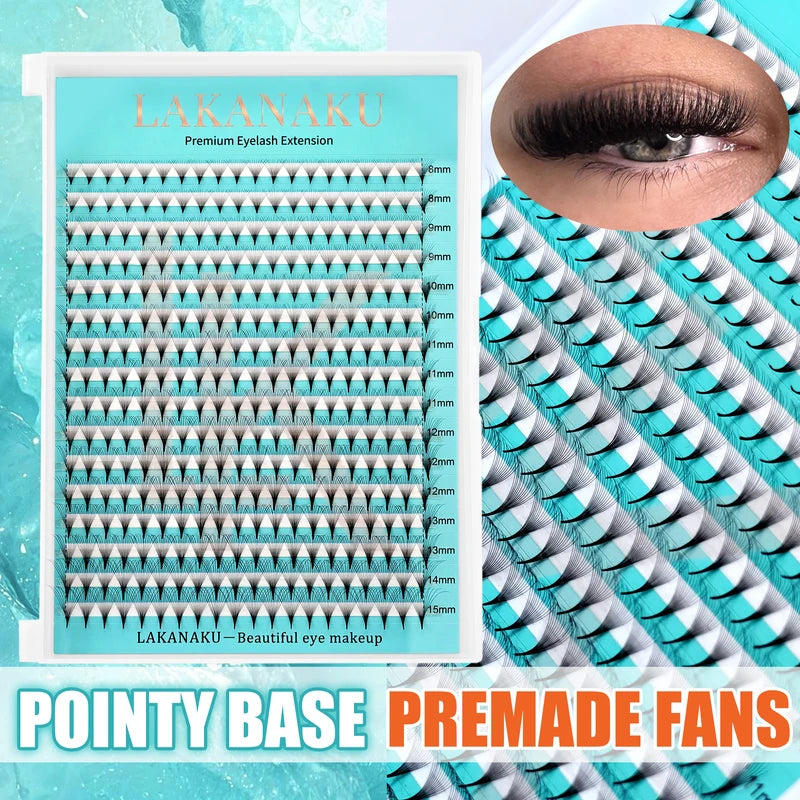 False Eyelash Extension Fan Tray - Promade 6D-16D Matte Narrow Stem Eyelash Tools