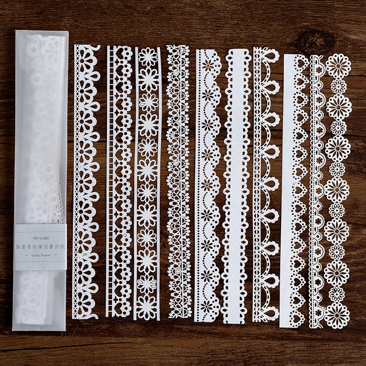 10 Pcs Lace Cutouts Craft Embellishments for Scrapbooking & DIY Projects