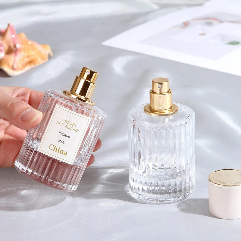 30/50ml Refillable Glass Perfume Spray Bottles - Portable Cosmetic Atomizers