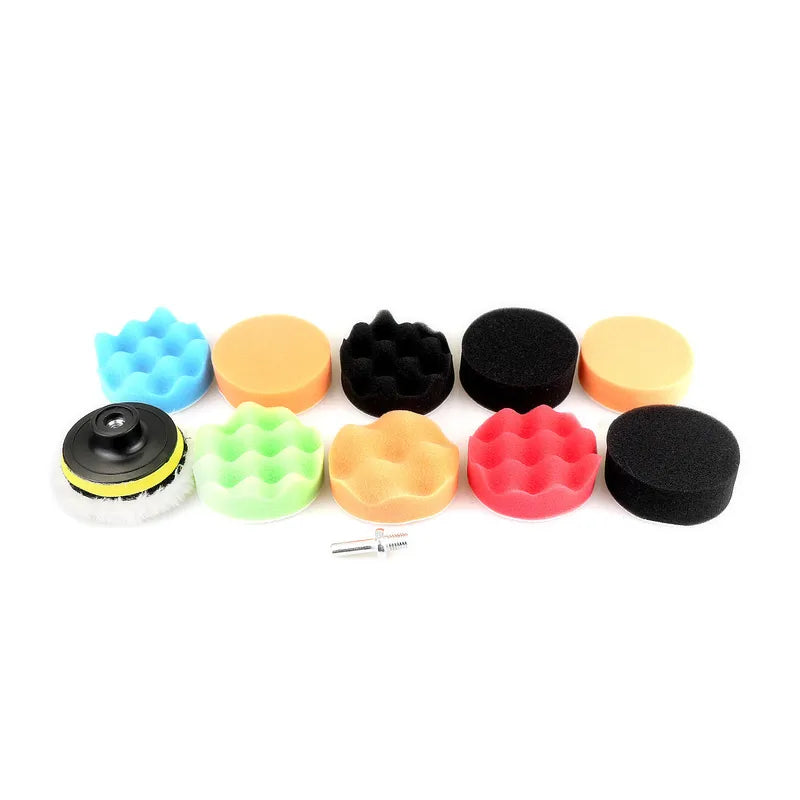 12PCS Car Polishing Sponge Buffing Pads Kit - 3 Inch Waxing & Detailing