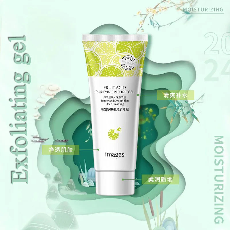 Fruit Acid Peeling Gel Facial Cleanser Exfoliating Scrub Deep Clean & Moisturize