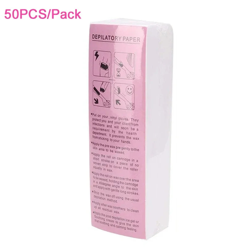 Professional Hair Removal Wax Strips - Tear-Resistant Fabric Reusable Depilatory Sheets