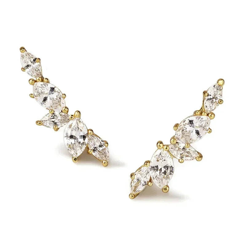 Dainty Crystal Cubic Zirconia Stud Earrings for Women - Stylish Drop Jewelry