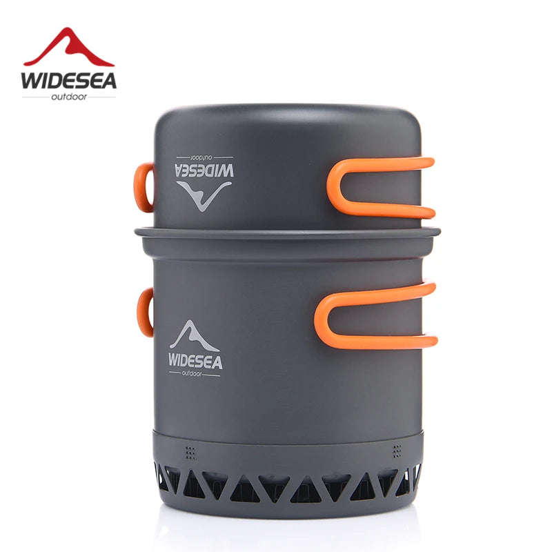 Camping Cookware Set 1.3L & 2.3L Hard Anodized Aluminum for 2-3 Persons