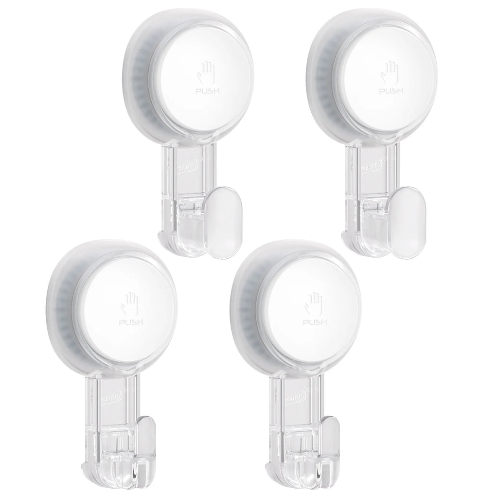 No Drilling Vacuum Suction Cup Towel Hooks Bathroom Kitchen Removable Wall Mount