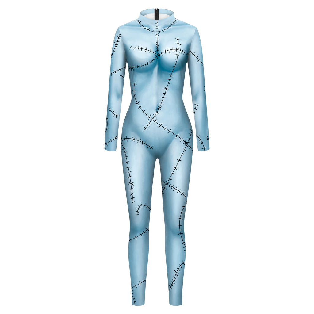 Halloween Sally Costume Dress Set for Women with Wig and Socks - Cosplay & Party Outfit