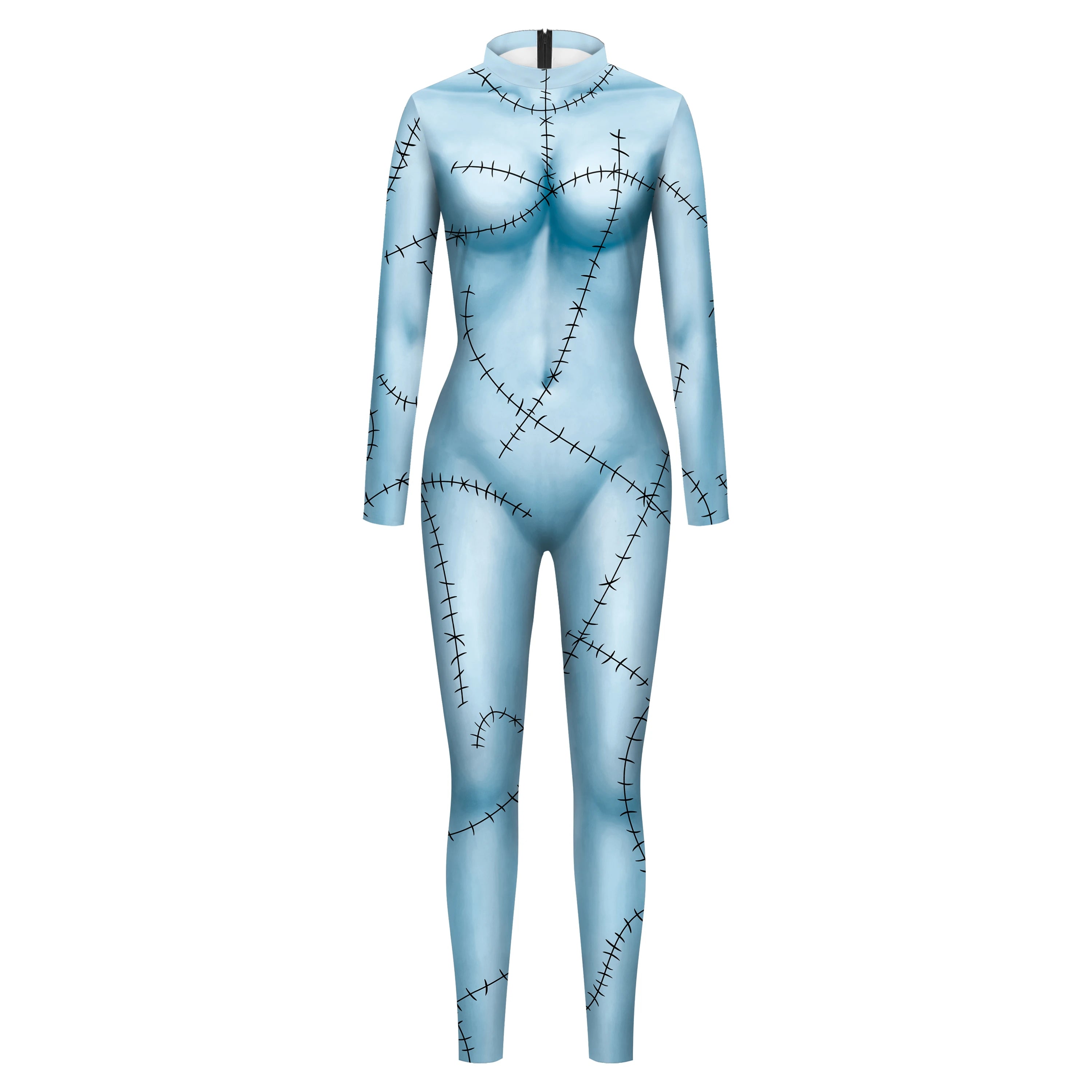 Halloween Sally Costume Dress Set for Women with Wig and Socks - Cosplay & Party Outfit