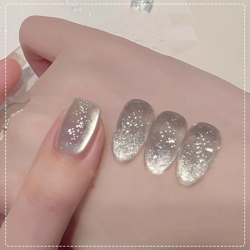 Sparkling Cat Eye Gel Polish with Bubble Effect - UV LED Soak Off Nail Art