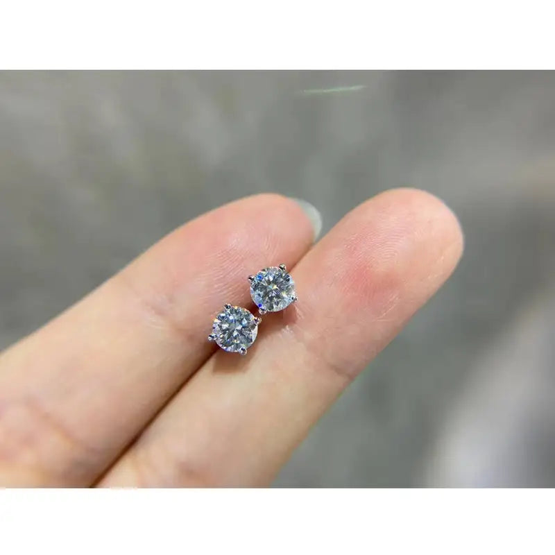 2.0ct Moissanite Earrings for Women Lab-Grown Diamond Studs Sterling Silver Jewelry