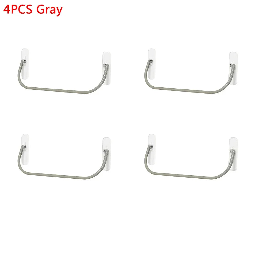 4PCS Wall-Mounted Shoe Rack Hooks Organizer Bathroom Storage Slipper Hanger