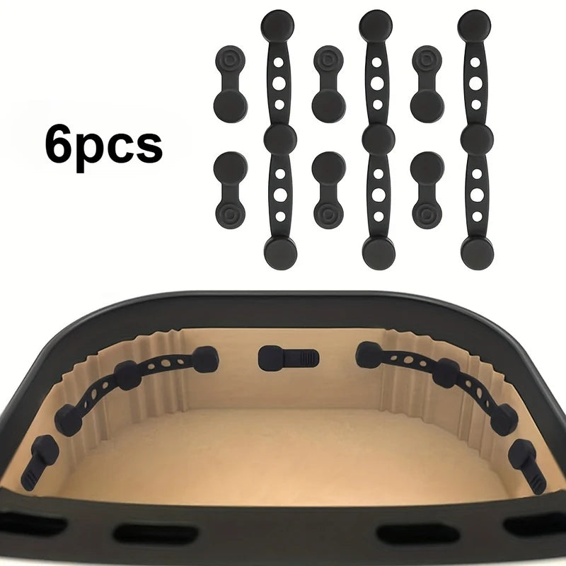 Magnetic Silicone Buckles for Air Fryer - Non-Stick Parch Clips & Fasteners, 6 Pieces or 2 Sets