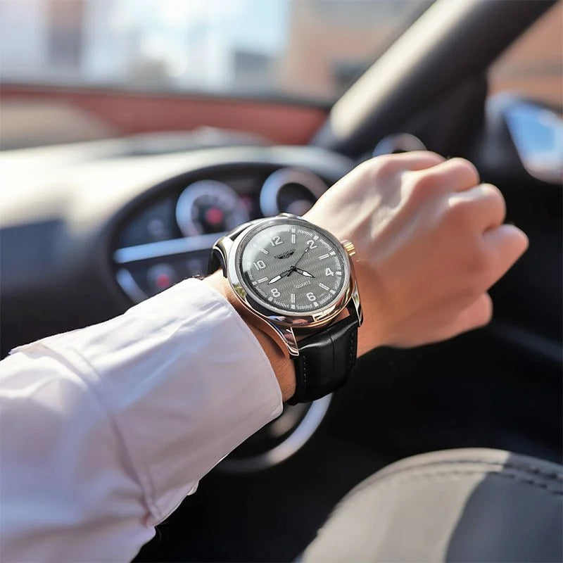 Men's Luxury Waterproof Quartz Wristwatch - Business Dress Leather Watch